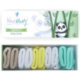 Novibaby 5'li Bambu Yenidoğan Bebek Çorabı I Summer I 0-6 Ay - 0 - 6 Ay - Beyaz - Sarı - Yeşil