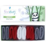 Novibaby 5'li Bambu Yenidoğan Bebek Çorabı I Windy I 0-6 Ay - 0 - 6 Ay - Gri - Kırmızı - Beyaz