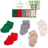 Novibaby 5'li Bambu Yenidoğan Bebek Çorabı I Winter I 0-6 Ay - 0 - 6 Ay - Ekru - Kırmızı