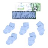 Novibaby 5'li Bambu Yenidoğan Bebek Çorap (Dusty Blue, 12-18 Ay)