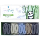 Novibaby 5'li Bambu Yenidoğan Bebek Çorap I Baby Boy I Kız Erkek Bebek Çorabı - Gri - Bej - Antrasit - 6 - 12 Ay