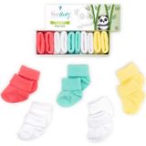Novibaby 5'li Bambu Yenidoğan Bebek Çorap I Star I Kız Erkek Bebek Çorabı - Beyaz - Sarı - Pembe - 1,5 - 2 Yaş