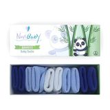 Novibaby 5'li Bambu Yenidoğan Bebek Çorap (Mix Blue, 0-6 Ay)