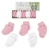 Novibaby 5'li Bambu Yenidoğan Bebek Çorap (Pinky1, 6-12 Ay)