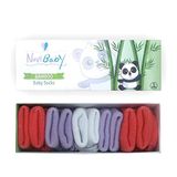 Novibaby 5'li Bambu Yenidoğan Bebek Çorap (Purple Orange, 0-6 Ay)