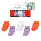 Novibaby 5'li Bambu Yenidoğan Bebek Çorap (Purple Orange, 12-18 Ay)