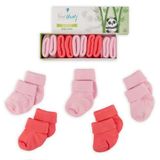Novibaby 5'li Bambu Yenidoğan Bebek Çorap (Rose1, 0-6 Ay)