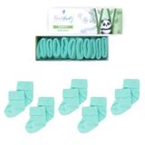 Novibaby 5'li Bambu Yenidoğan Bebek Çorap (Sea Green, 12-18 Ay)