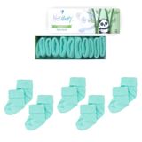 Novibaby 5'li Bambu Yenidoğan Bebek Çorap (Sea Green, 18-24 Ay)