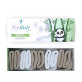 Novibaby 5'li Bambu Yenidoğan Bebek Çorap (White Beige, 0-6 Ay)