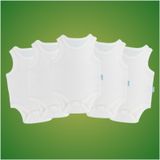 Novibaby 5'li Bebek Atlet Body Zıbın Çıtçıtlı 100% Pamuk (Beyaz, 18-24 Ay)