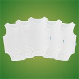Novibaby 5'li Bebek Atlet Body Zıbın Çıtçıtlı Beyaz 100% Pamuk - Beyaz Bebek Body Zıbın - 1 - 1,5 Yaş