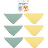 Novibaby 6’lı Bebek Ağız Mendili – Sunrise - Salya Mendili Ağız Silme Mendili 100% Pamuk 20X20CM - 0 - 3 Ay - Yeşil - Sarı