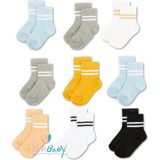 Novibaby 9'lu Pamuklu Çocuk Kolej Soket Çorap Bebek Unisex Kız Kadın Erkek Okul Çorabı, Beyaz Siyah Pembe - 0 - 1 Yaş - Mavi - Gri - Beyaz