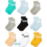 Novibaby 9'lu Pamuklu Çocuk Kolej Soket Çorap Bebek Unisex Kız Kadın Erkek Okul Çorabı, Beyaz Siyah Pembe - 0 - 1 Yaş - Mavi - Siyah - Gri
