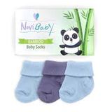 Novibaby Bambu Blue Stone 0-6 Ay 3'lü Yenidoğan Bebek Çorabı