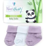 Novibaby Bambu Purpy 0-6 Ay 3'lü Yenidoğan Bebek Çorabı