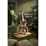 NoviHobby Büyülü Çello 3D Puzzle Ahşap Minyatür Maket Kiti DIY Kendin Yap