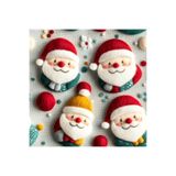 Novinqa 3 Boyutlu Keçe Noel Baba Desenli Baskılı Kumaş