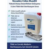 Novis Liora Novadex Yüksek Düzey Dezenfektan Solüsyonu 5 Litre Tıbbi Alet Sterilizasyon Sıvısı