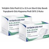 Novis Liora Yetişkin Göz Pedi 6.5 x 9.5 cm Steril Yapışkanlı Göz Bandı 50’li 2 Kutu Göz Kapama Pedi