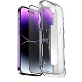 Novka iPhone 14 Pro Uyumlu Tam Kaplayan Siyah Çerçeveli Magic Ekran Koruyucu Cam Kolay Uygulama Aparatlı