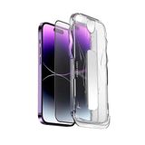 Novka iPhone 15 Pro Max Uyumlu Tam Kaplayan Siyah Çerçeveli Magic Ekran Koruyucu Cam Kolay Uygulama Aparatlı