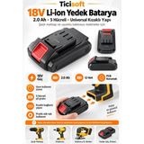 Novélune Akülü Vidalama: 18V 2.0AH Li-Ion Şarjlı Matkap Yedek Batarya 5 Hücreli