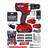 Novélune Akülü Vidalama: 36V 5AH 10MM Çelik Mandren Şarjlı Matkap 82 Parça