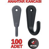 Novélune Askılık: 100 Adet Siyah Plastik Anahtar Kancası