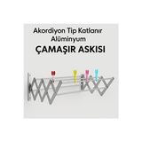 Novélune Çamaşır Kurutmalık: Katlanabilir 9 Çubuklu Akordiyon Çamaşır Askısı