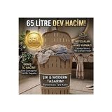 Novélune Çamaşır Sepeti: Geniş Kapaklı Dekoratif - 65L, Hasır Saplı ve Şık Tasarım