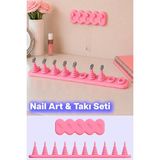 Novélune Makyaj & Takı Organizeri: Nail Art ve Takı Seti - Protez Tırnak Tutucu ve Makyaj Masası Organizeri