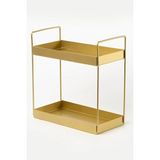 Novélune Makyaj & Takı Organizeri: Siyah ve Gold Renkli Iki Katlı Metal Organizer, Tezgah Üstü