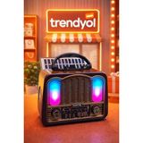 Novélune Nostaljik Radyo: LED Işıklı Retro Radyo, Fm/am/sw ve USB Mp3 Çalar