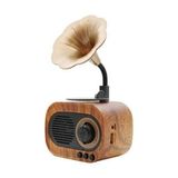Novélune Nostaljik Radyo: Mini Kablosuz Bluetooth Hoparlör Ahşap Görünüm, Nostaljik Tasarım
