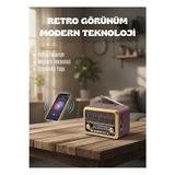 Novélune Nostaljik Radyo: Mini Retro Tasarımlı Taşınabilir Radyo ve Bluetooth Hoparlör