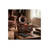 Novélune Nostaljik Radyo: Retro Gramofon Görünümlü Bluetooth Hoparlör, Ahşap Desenli