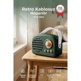 Novélune Nostaljik Radyo: Yeşil Bluetooth Hoparlör ve ile Taşınabilir Ses Sistemi