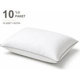 Novélune Yastık: Biyeli 10'li Paket 50X70 cm 800 gr Boncuk Silikon Dolgulu Krem
