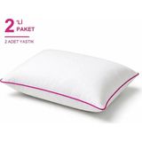 Novélune Yastık: Biyeli 2'li Paket 50X70 cm 700 gr Boncuk Silikon Dolgulu Fuşya