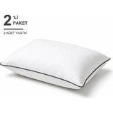 Novélune Yastık: Biyeli 2'li Paket 50X70 cm 800 gr Boncuk Silikon Dolgulu Antrasit