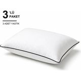 Novélune Yastık: Biyeli 3'li Paket 50X70 cm 700 gr Boncuk Silikon Dolgulu Siyah