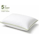 Novélune Yastık: Biyeli 5'li Paket 50X70 cm 600 gr Boncuk Silikon Dolgulu Çağla Yeşil