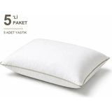 Novélune Yastık: Biyeli 5'li Paket 50X70 cm 900 gr Boncuk Silikon Elyaf Dolgulu Bej