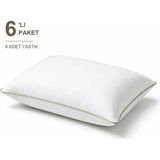 Novélune Yastık: Biyeli 6'lı Paket 50X70 cm 600 gr Boncuk Silikon Dolgulu Bej