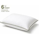 Novélune Yastık: Biyeli 6'lı Paket 50X70 cm 600 gr Boncuk Silikon Dolgulu Haki