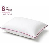 Novélune Yastık: Biyeli 6'lı Paket 50X70 cm 700 gr Boncuk Silikon Dolgulu Pembe