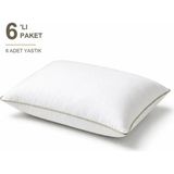 Novélune Yastık: Biyeli 6'lı Paket 50X70 cm 800 gr Boncuk Silikon Dolgulu Bej