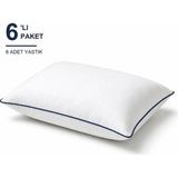 Novélune Yastık: Biyeli 6'lı Paket 50X70 cm 800 gr Boncuk Silikon Dolgulu Lacivert